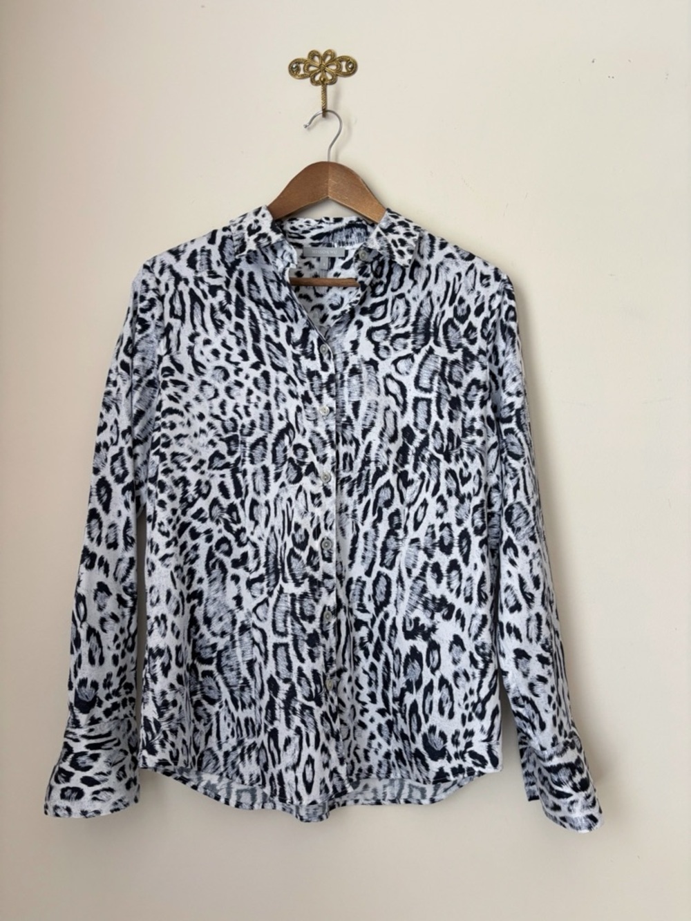 Hinson Wu Animal Print Button Up Diane Shirt Sz 8 Maximalist